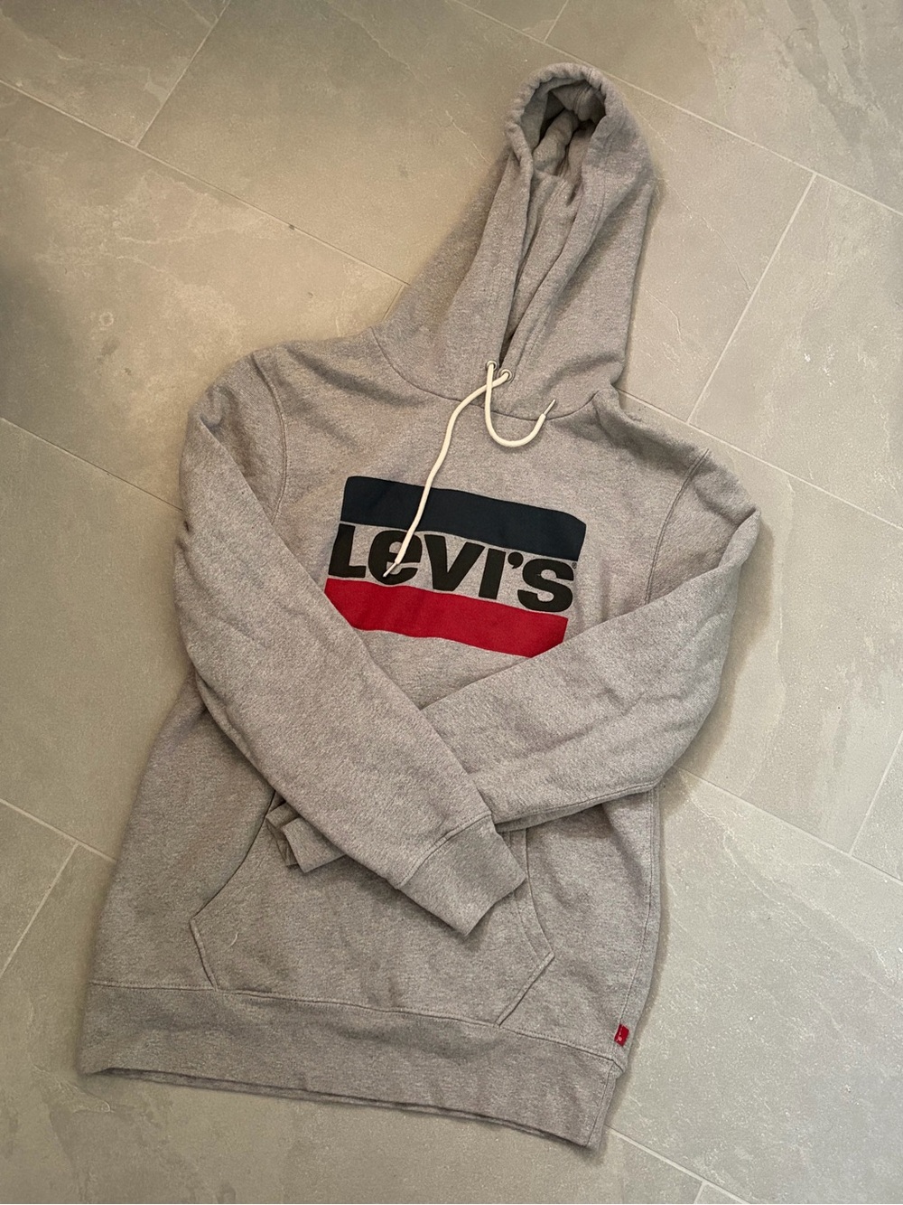 Levi's Grey Hoodie with Navy & Red Logo